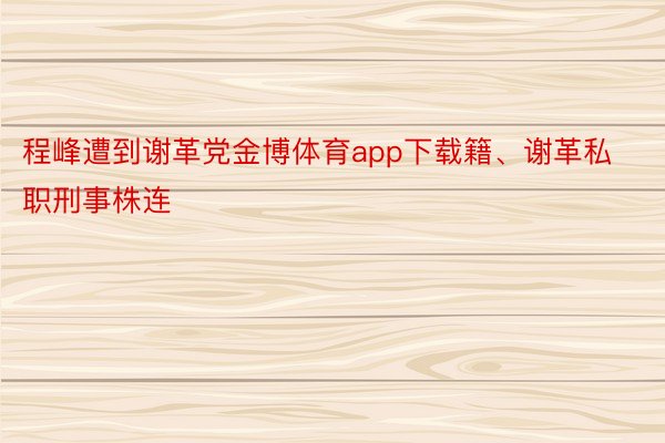 程峰遭到谢革党金博体育app下载籍、谢革私职刑事株连